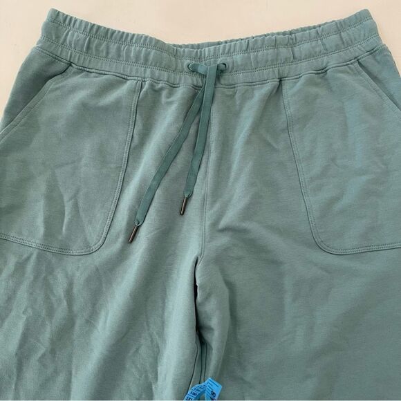 French Terry Joggers Size L in Aqua slate Drawcord - Picture 4 of 5